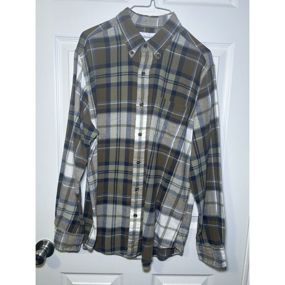 Saddlebred Men’s Classic Fit Long Sleeve Button Down Flannel Green Size Large - Picture 1 of 5